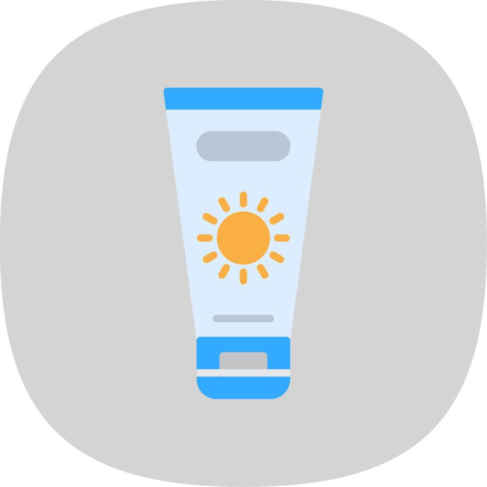 Sun Cream Flat Curve Icon Design vector