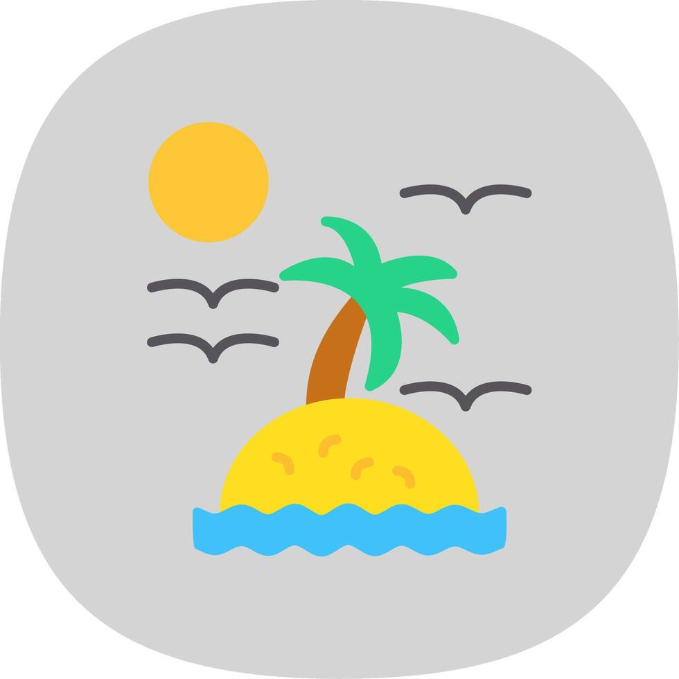 Island Flat Curve Icon Design vector