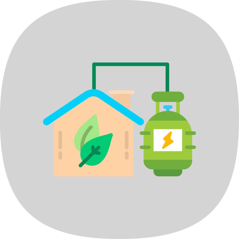 Biogas Energy Flat Curve Icon Design vector