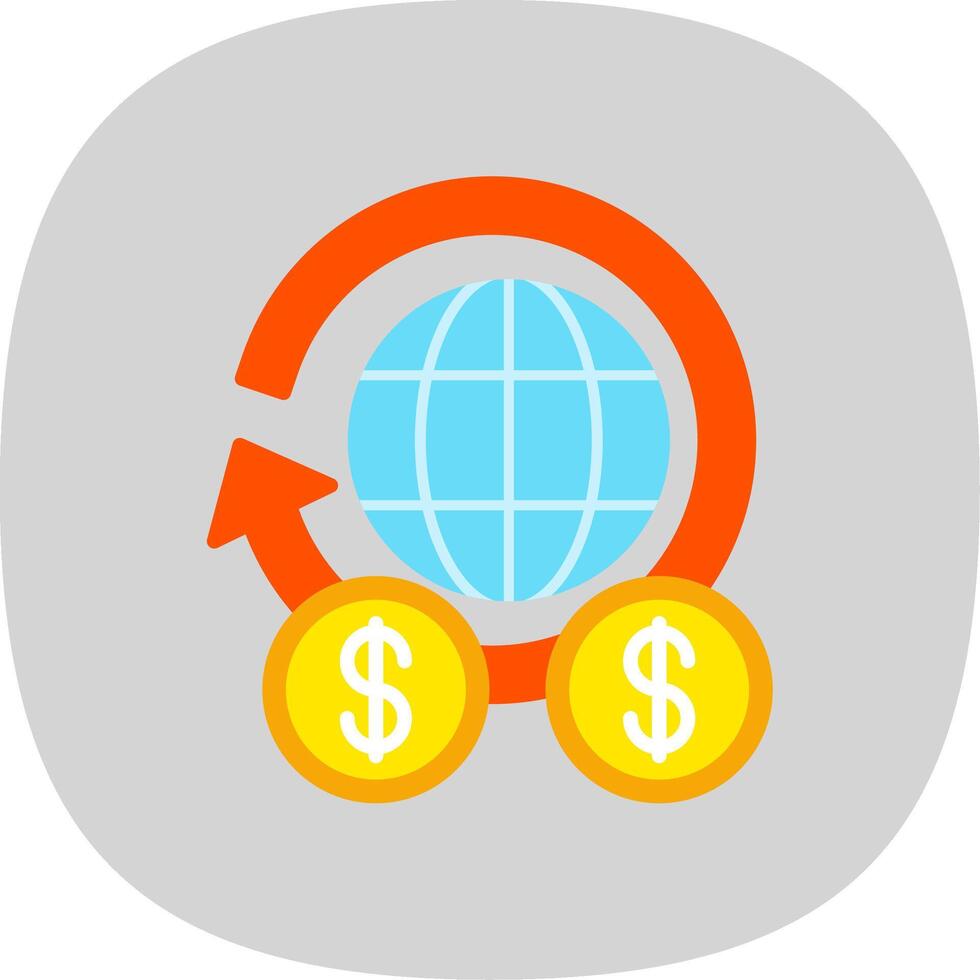 Global Finance Flat Curve Icon Design vector