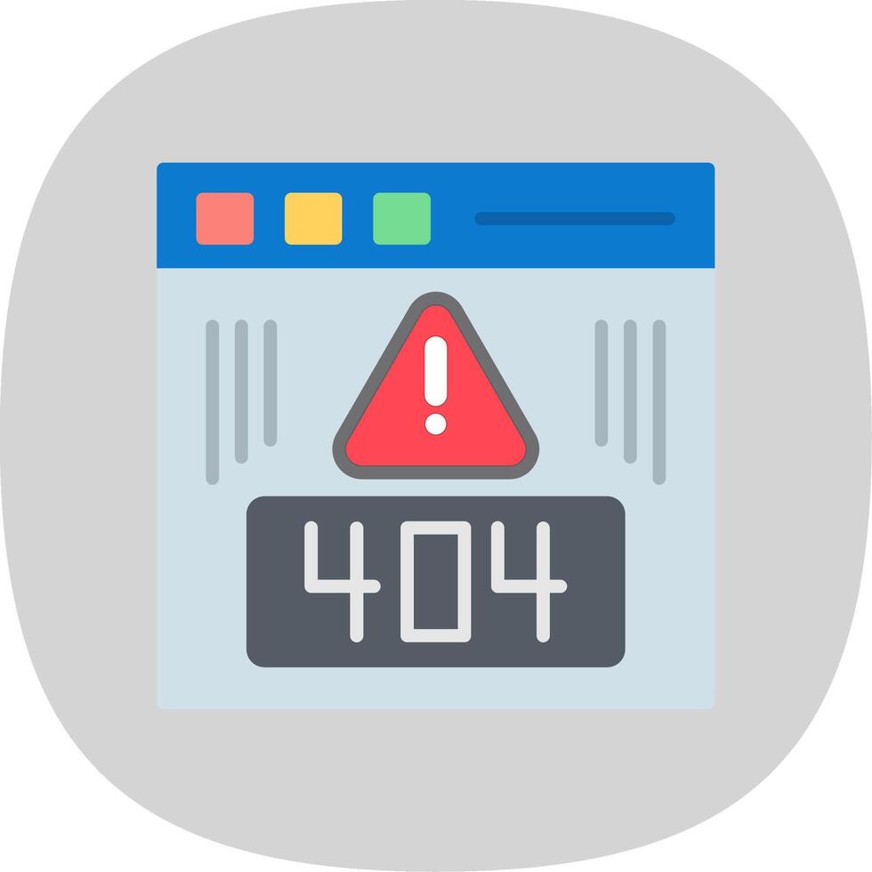 Error Flat Curve Icon Design vector