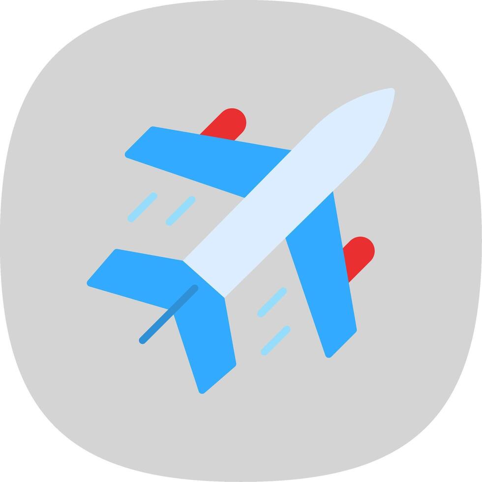 Airplane Flat Curve Icon Design vector