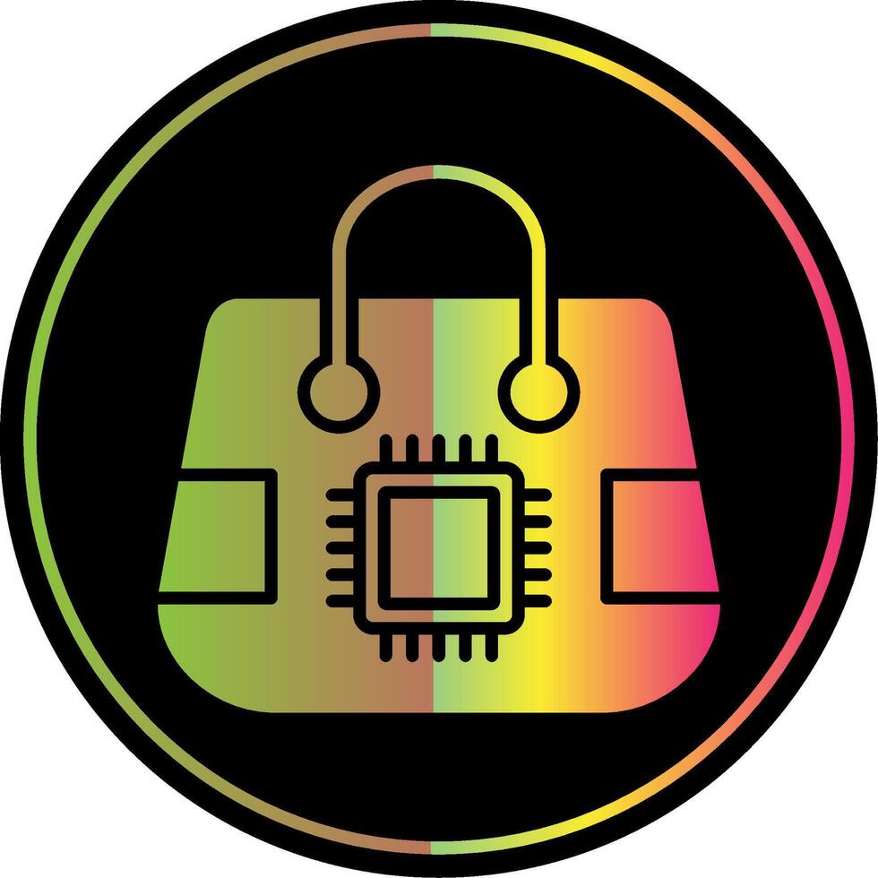 Shopping Bag Glyph Due Color Icon Design vector