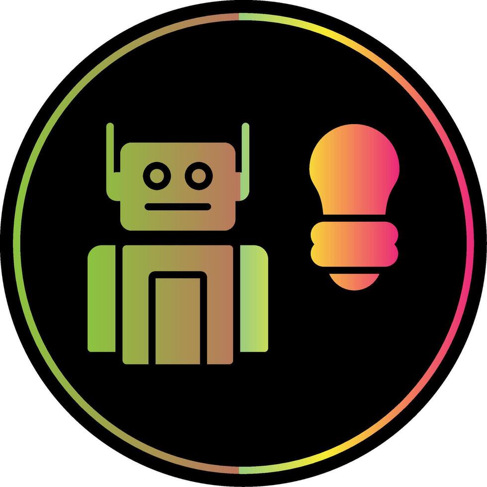 Robot Glyph Due Color Icon Design vector