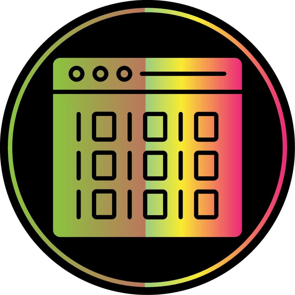 Binary Glyph Due Color Icon Design vector