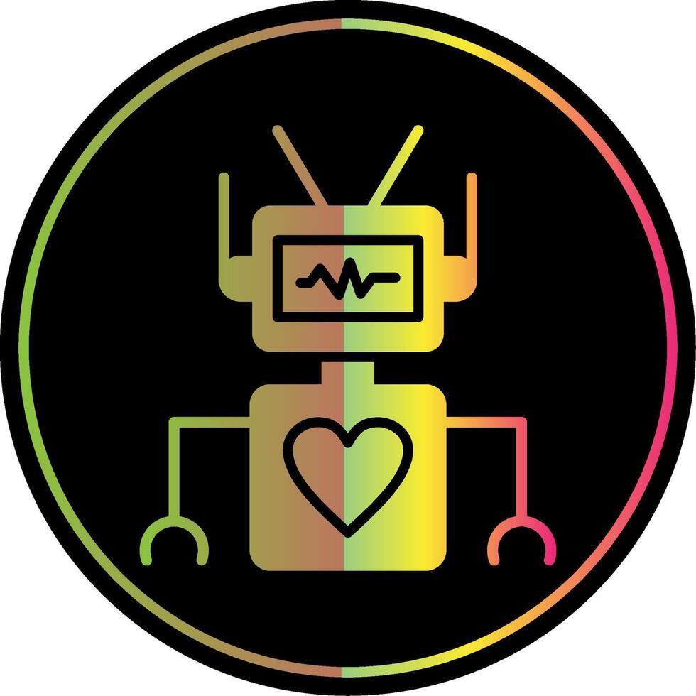 Robot Glyph Due Color Icon Design vector