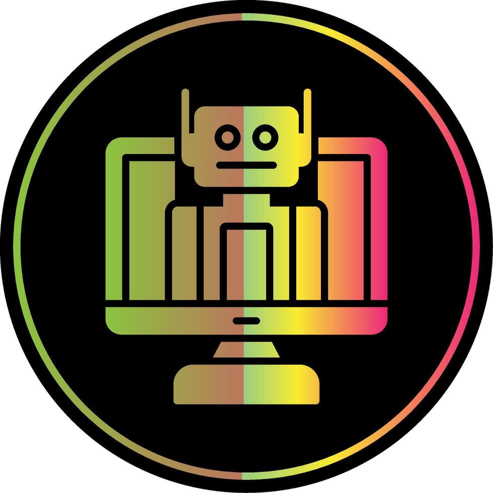 Bot Glyph Due Color Icon Design vector