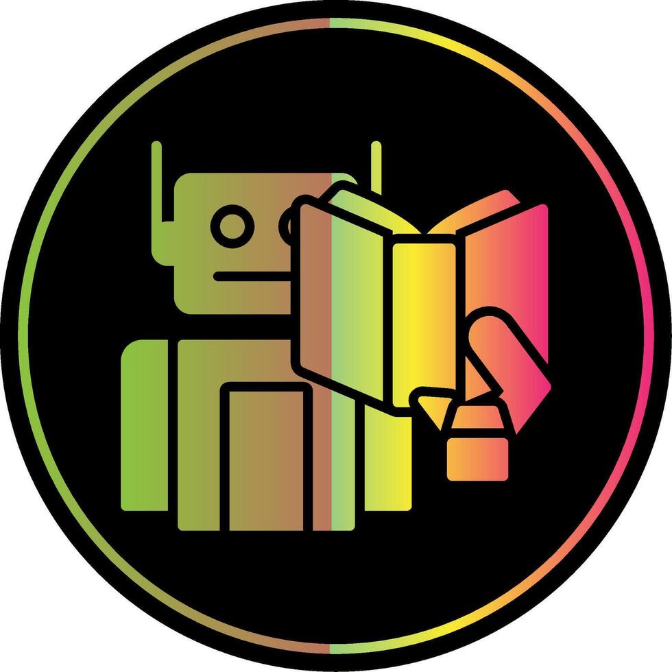 Robot Glyph Due Color Icon Design vector