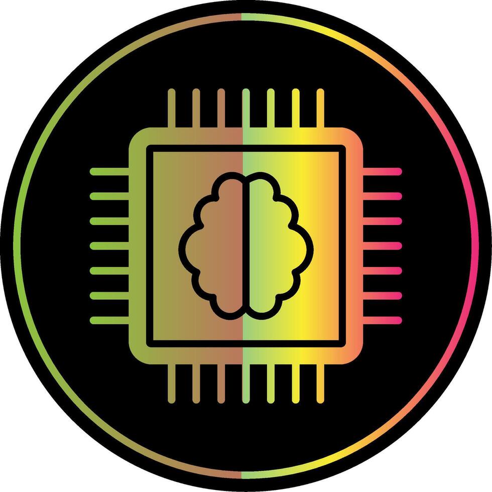 Cpu Glyph Due Color Icon Design vector
