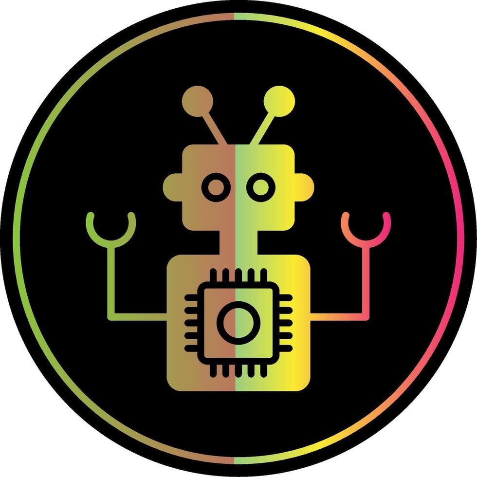Robot Glyph Due Color Icon Design vector