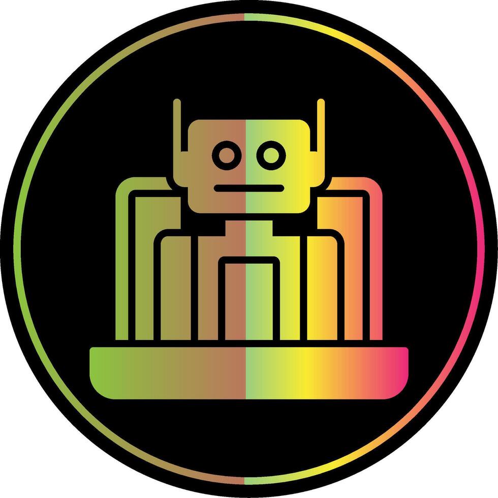 Robot Glyph Due Color Icon Design vector