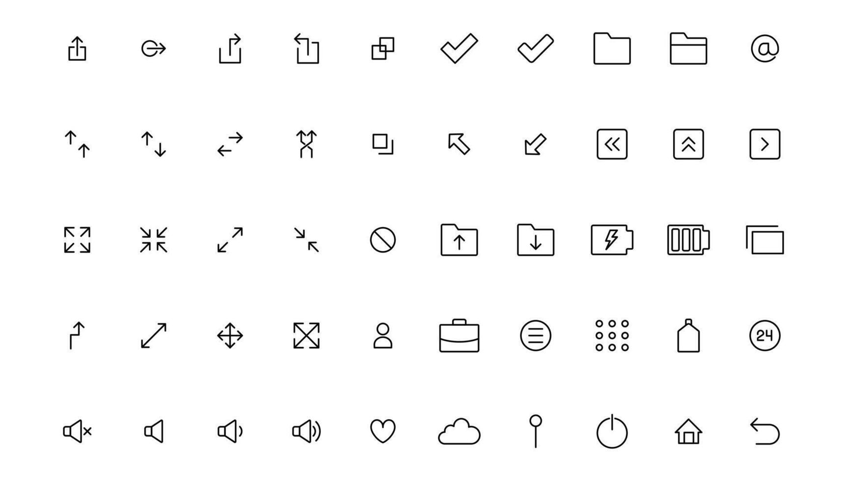 Ui UX icon set, Web and mobile user interface icon set collection.Outline icon. vector