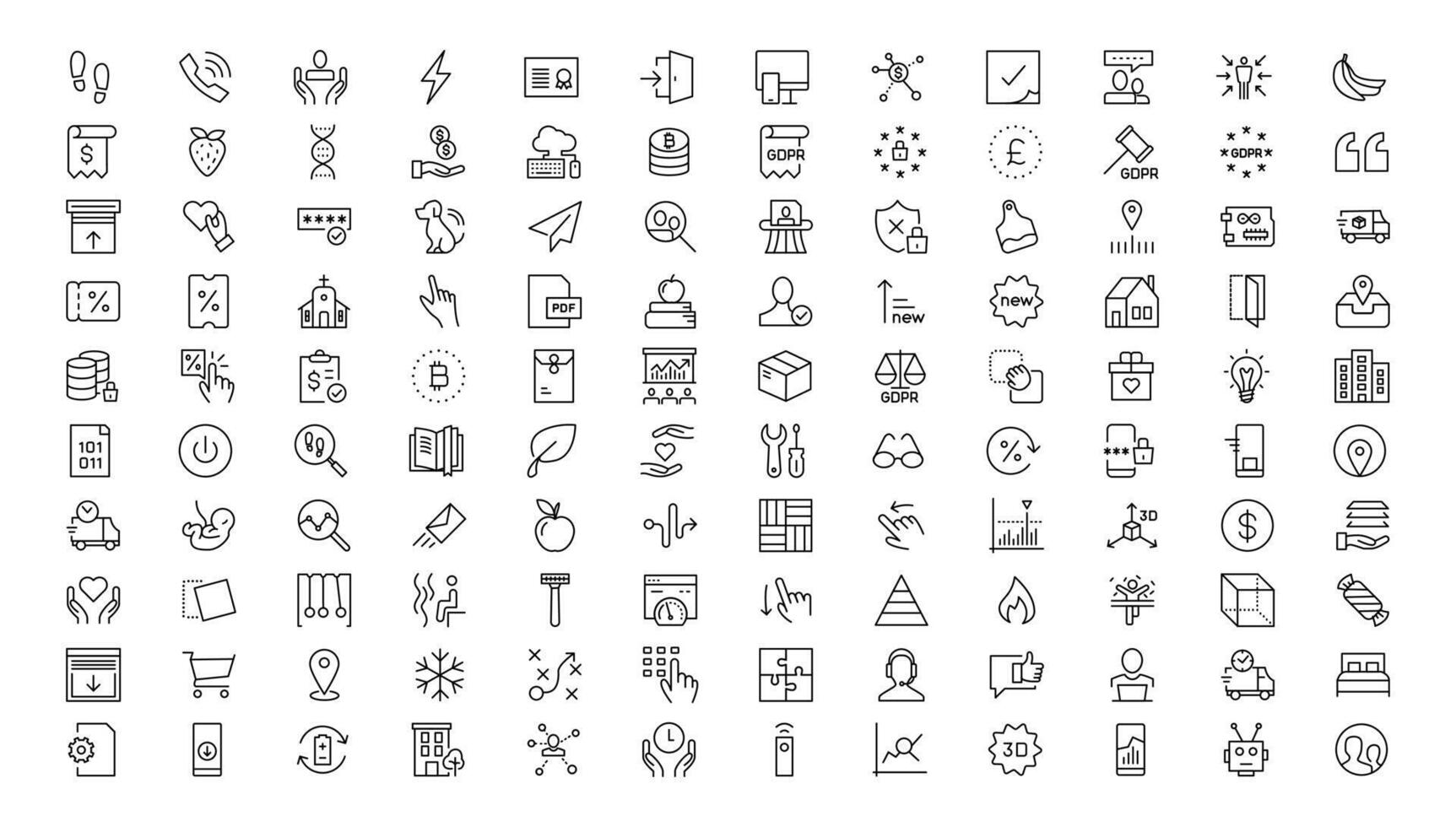 Set of thin line web icon set, simple outline icons collection, Pixel Perfect icons, Simple illustration vector