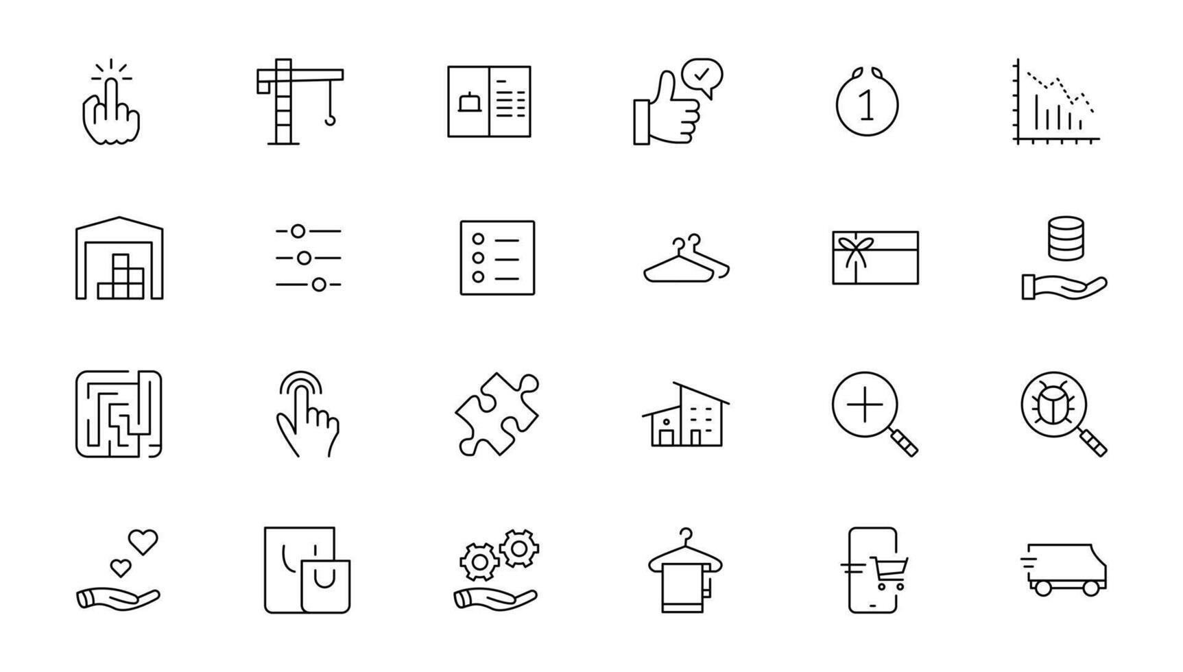 Set of thin line web icon set, simple outline icons collection, Pixel Perfect icons, Simple illustration vector