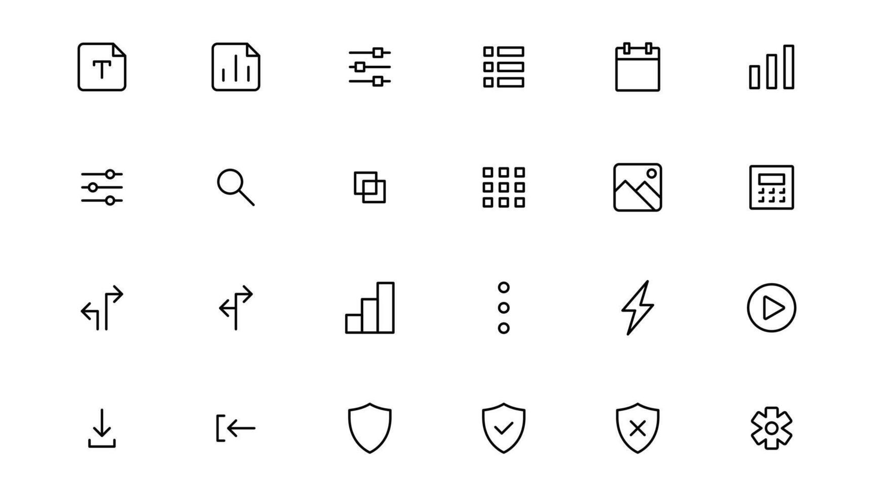 Ui UX icon set, Web and mobile user interface icon set collection.Outline icon. vector