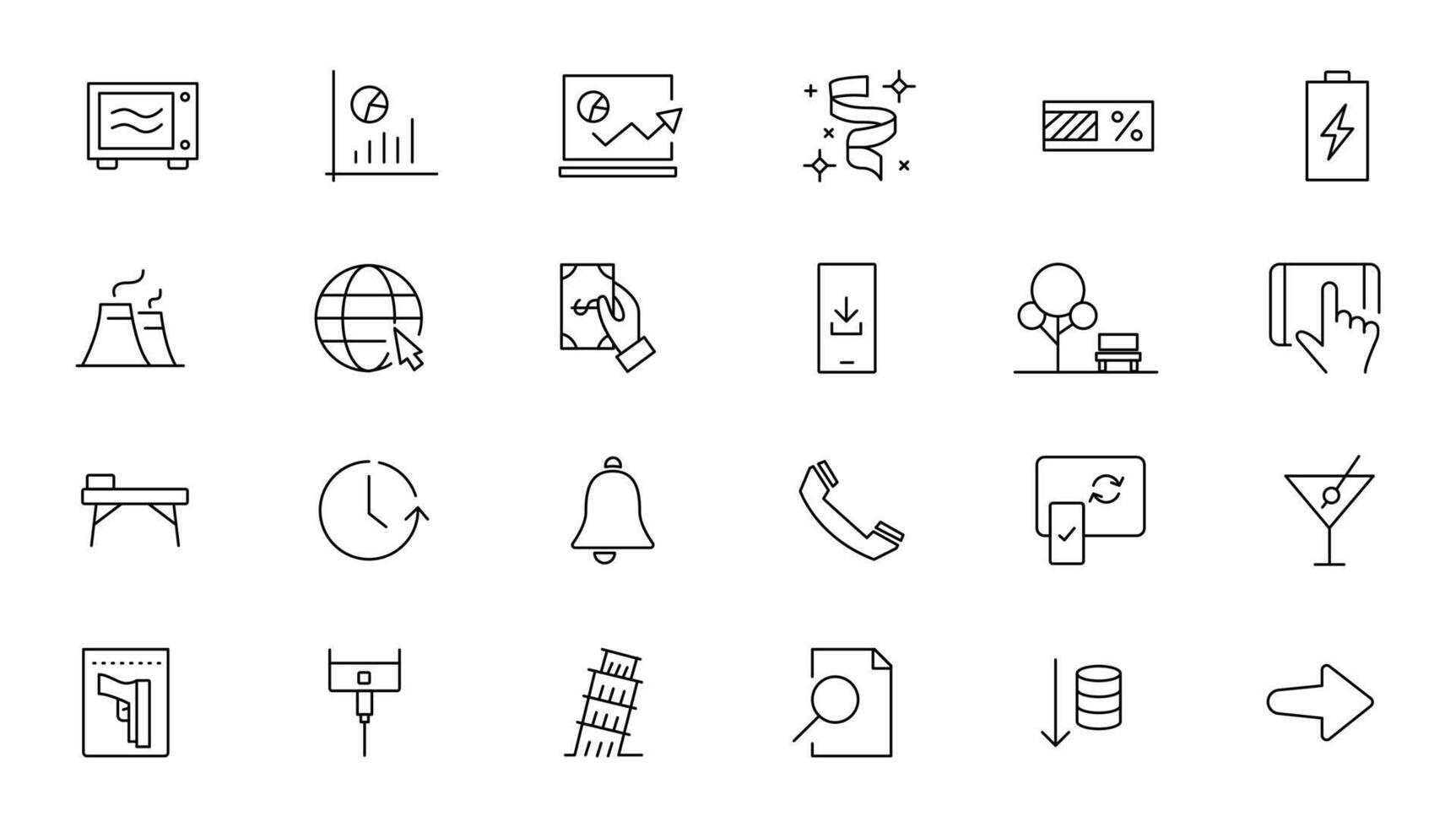 Set of thin line web icon set, simple outline icons collection, Pixel Perfect icons, Simple illustration vector