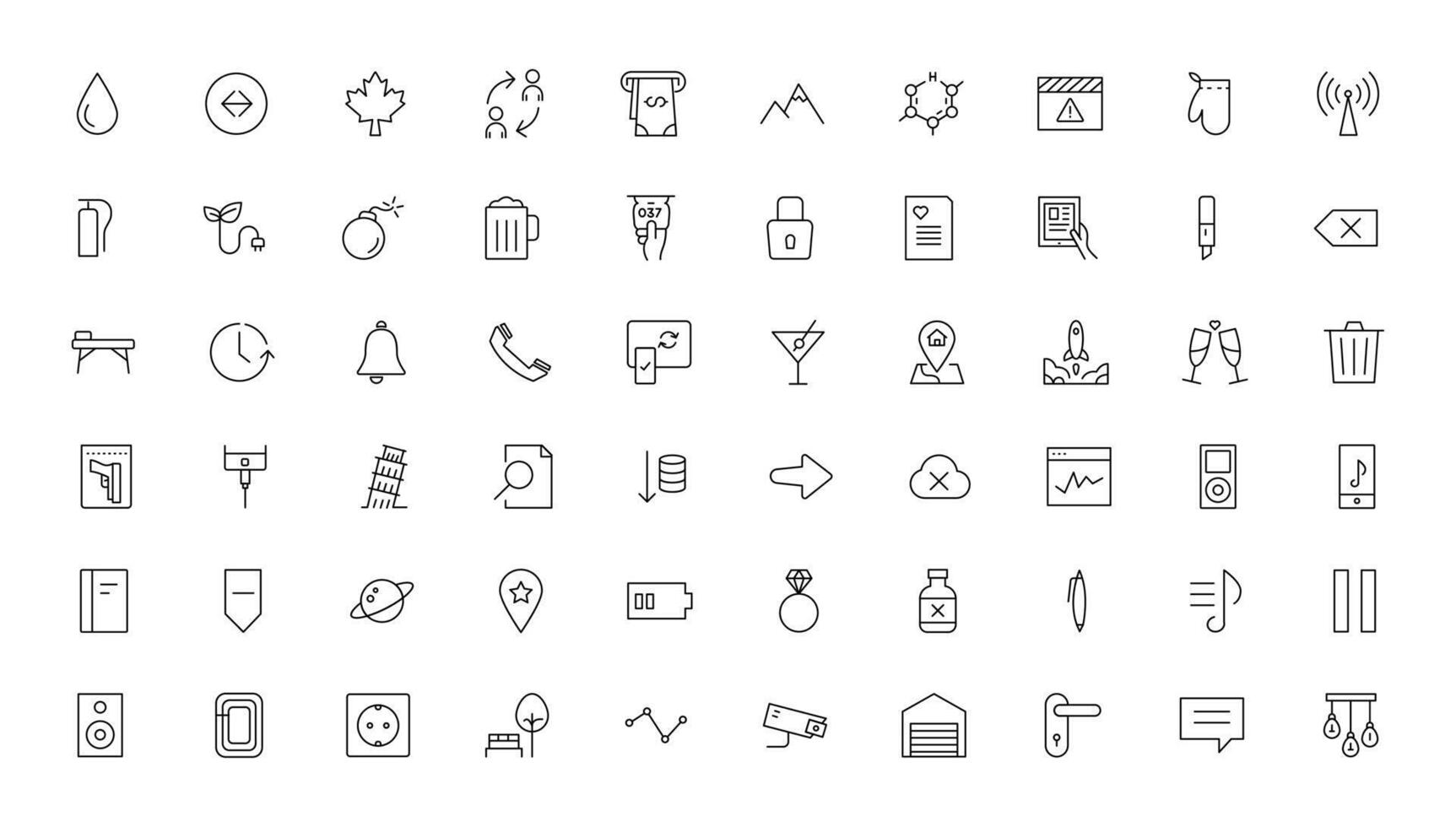 Set of thin line web icon set, simple outline icons collection, Pixel Perfect icons, Simple illustration vector