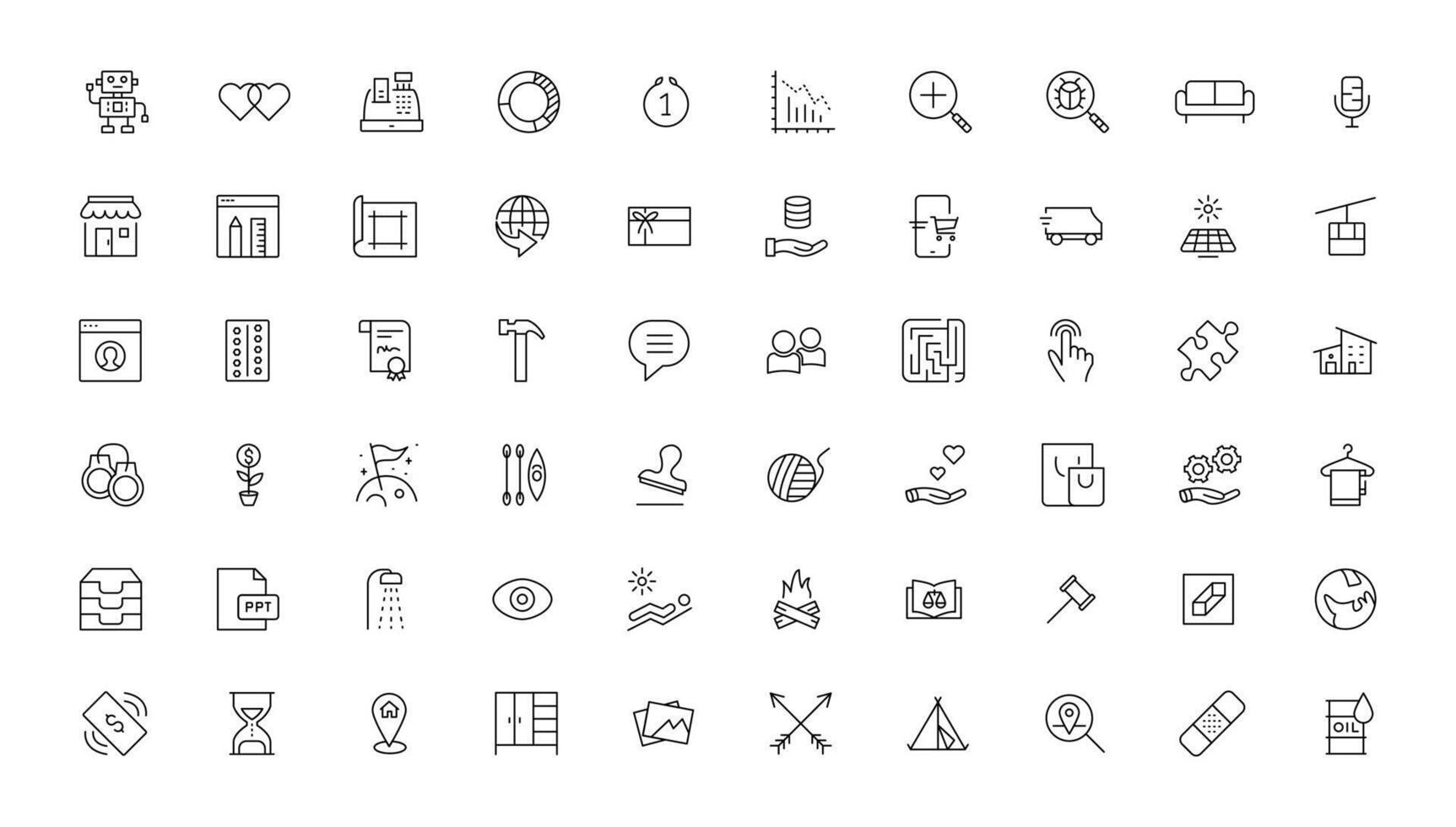 Set of thin line web icon set, simple outline icons collection, Pixel Perfect icons, Simple illustration vector