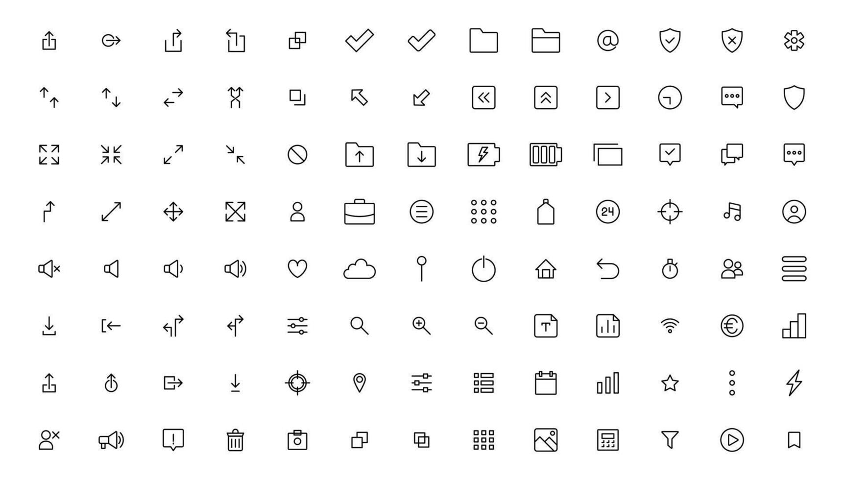 Ui UX icon set, Web and mobile user interface icon set collection.Outline icon. vector