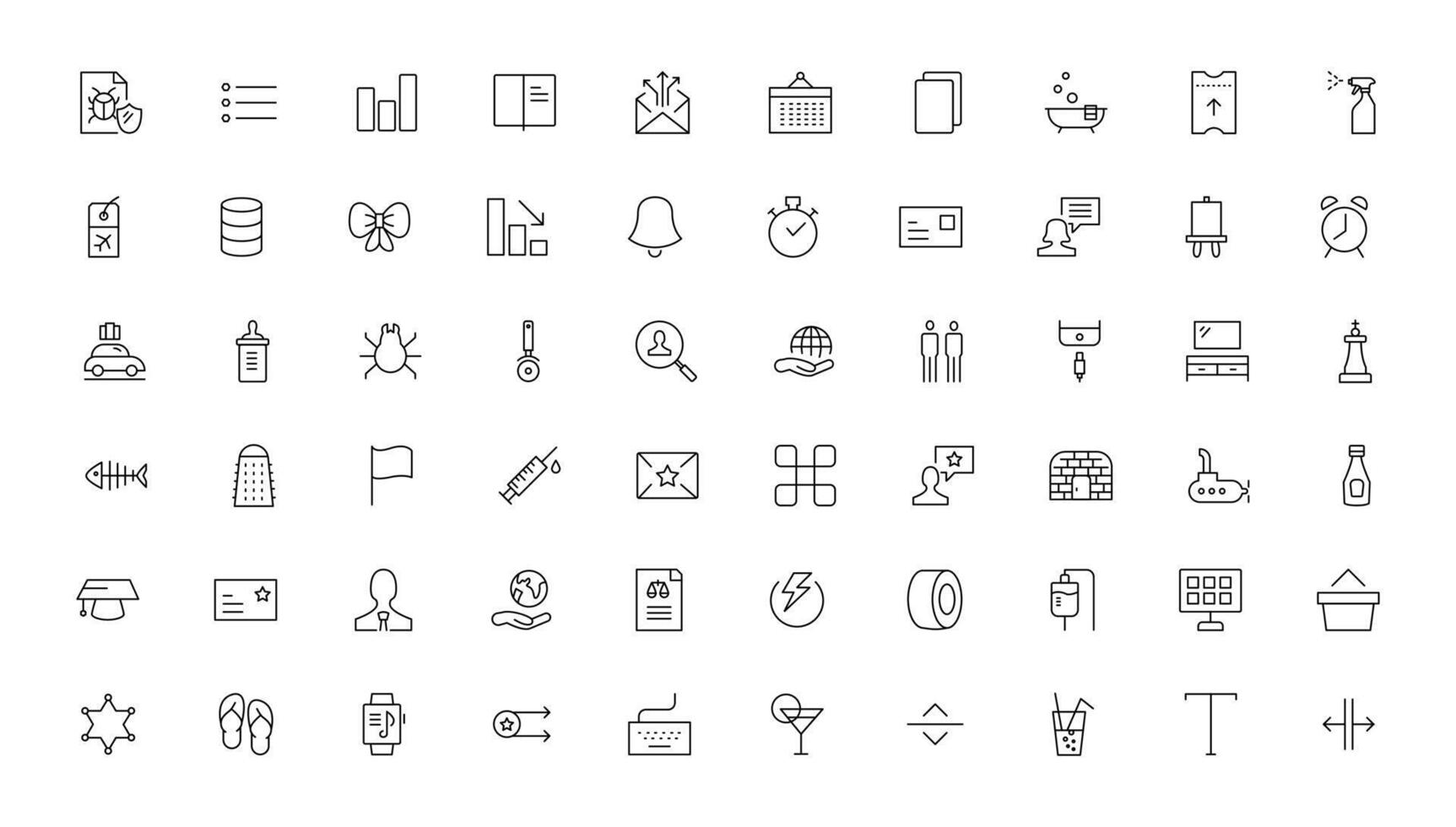 Set of thin line web icon set, simple outline icons collection, Pixel Perfect icons, Simple illustration vector