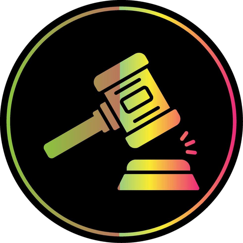 Auction Glyph Due Color Icon Design vector