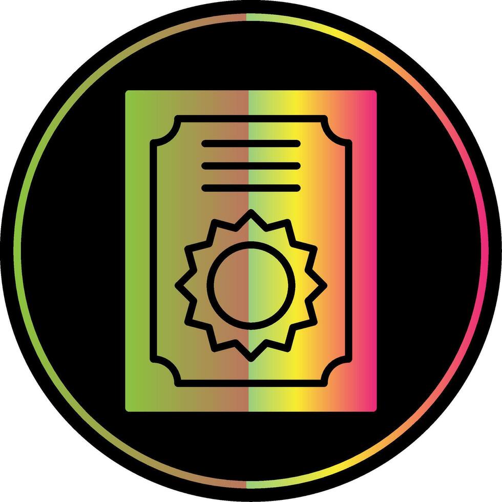 Certificate Glyph Due Color Icon Design vector