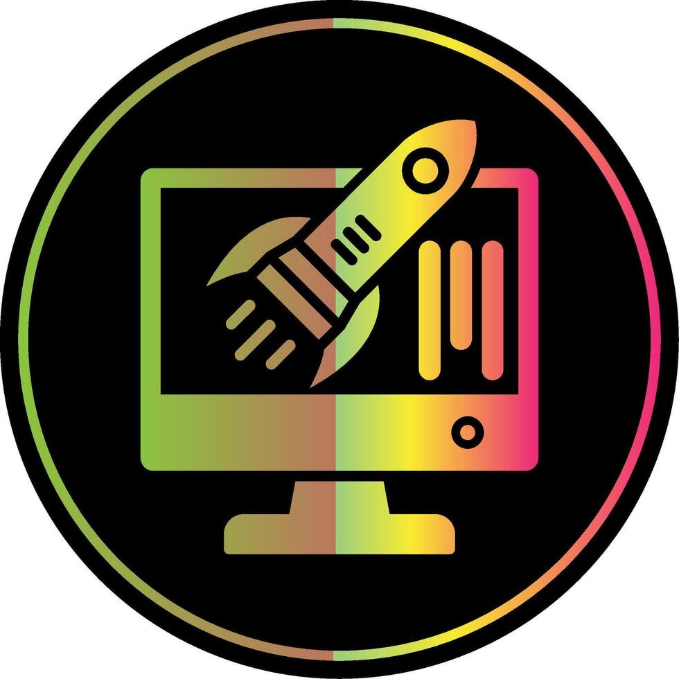 Startup Glyph Due Color Icon Design vector