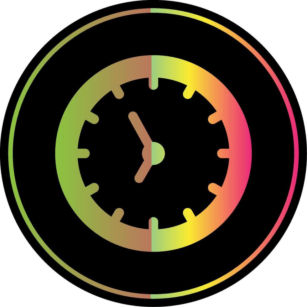 Clock Glyph Due Color Icon Design vector