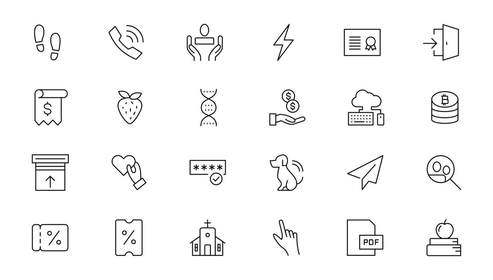 Set of thin line web icon set, simple outline icons collection, Pixel Perfect icons, Simple illustration vector