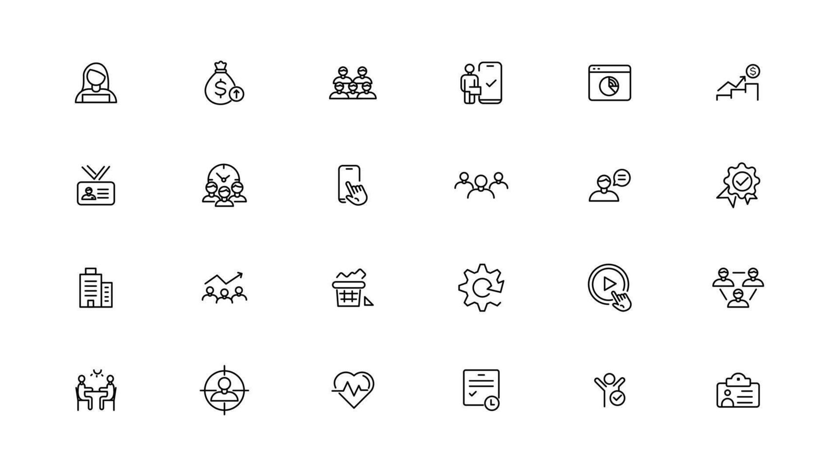 Teamwork and education linear icons collection.Set of thin line web icon set, simple outline icons collection, Pixel Perfect icons, Simple illustration. vector