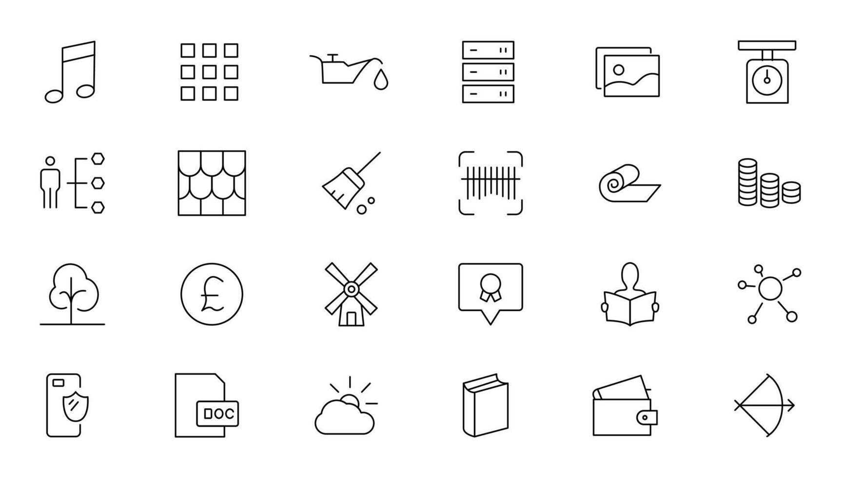 Set of thin line web icon set, simple outline icons collection, Pixel Perfect icons, Simple illustration vector
