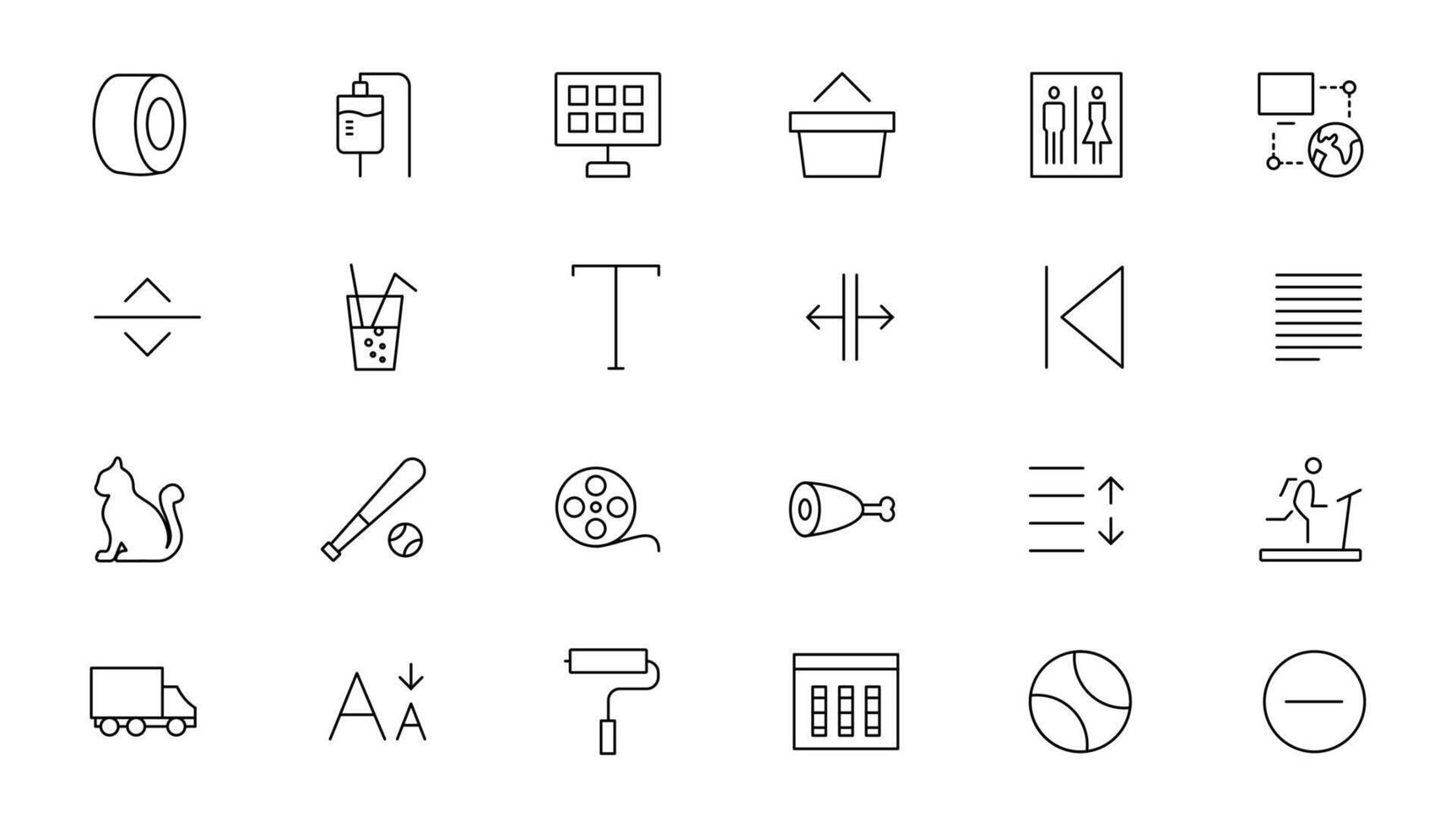 Set of thin line web icon set, simple outline icons collection, Pixel Perfect icons, Simple illustration vector