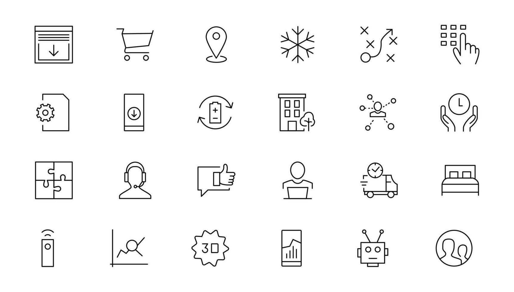 Set of thin line web icon set, simple outline icons collection, Pixel Perfect icons, Simple illustration vector