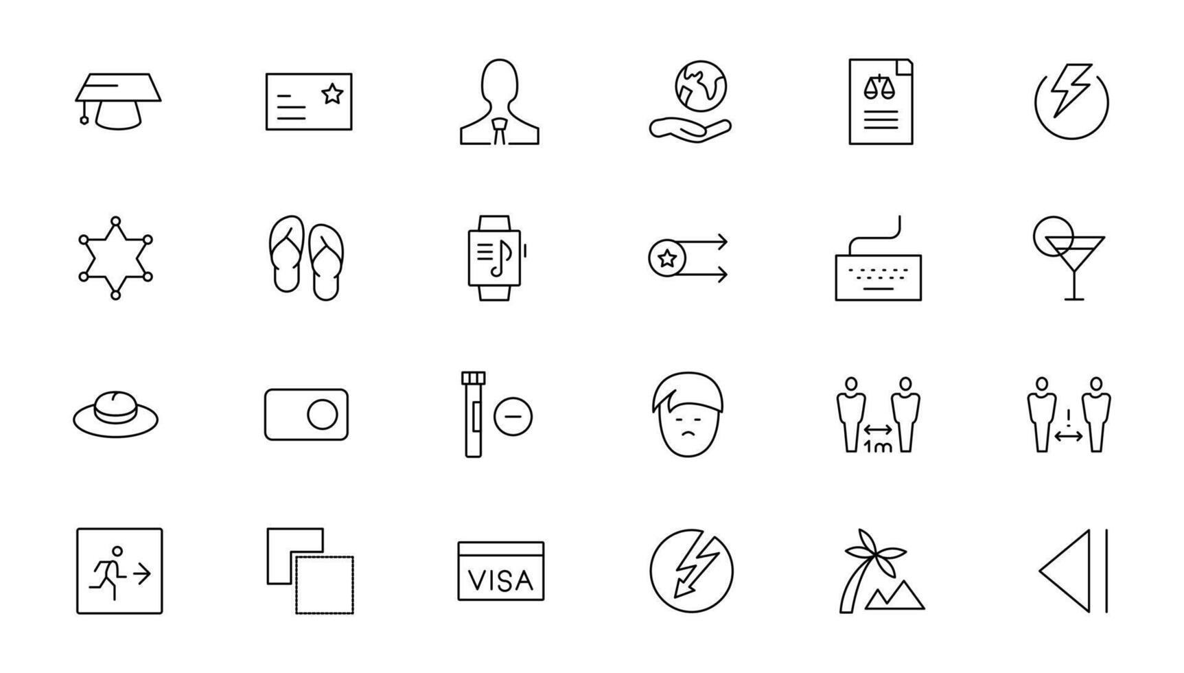 Set of thin line web icon set, simple outline icons collection, Pixel Perfect icons, Simple illustration vector