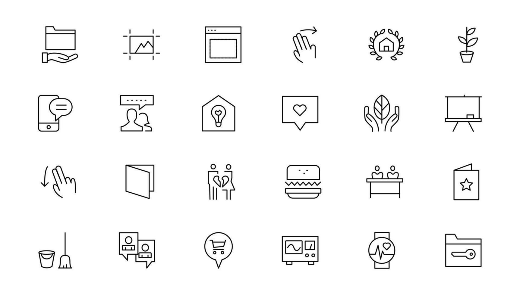 Set of thin line web icon set, simple outline icons collection, Pixel Perfect icons, Simple illustration vector