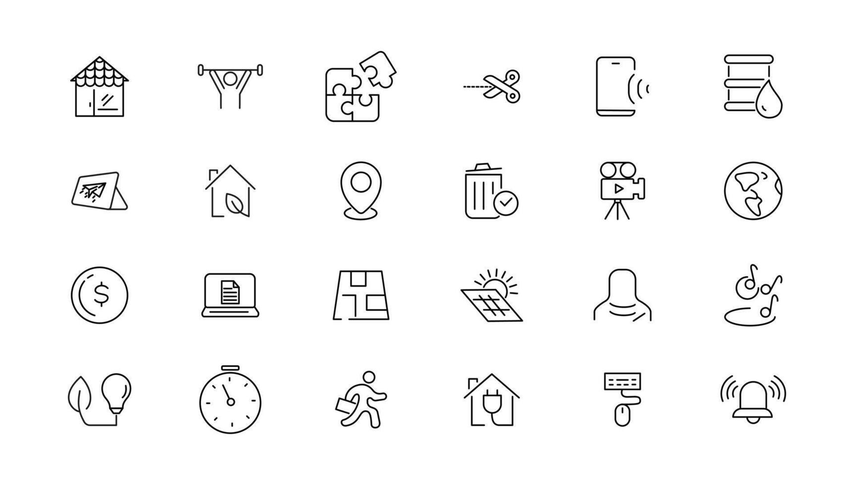 Set of thin line Lifestyle and Entertainment icon set, simple outline icons collection, Pixel Perfect icons, Simple illustration vector