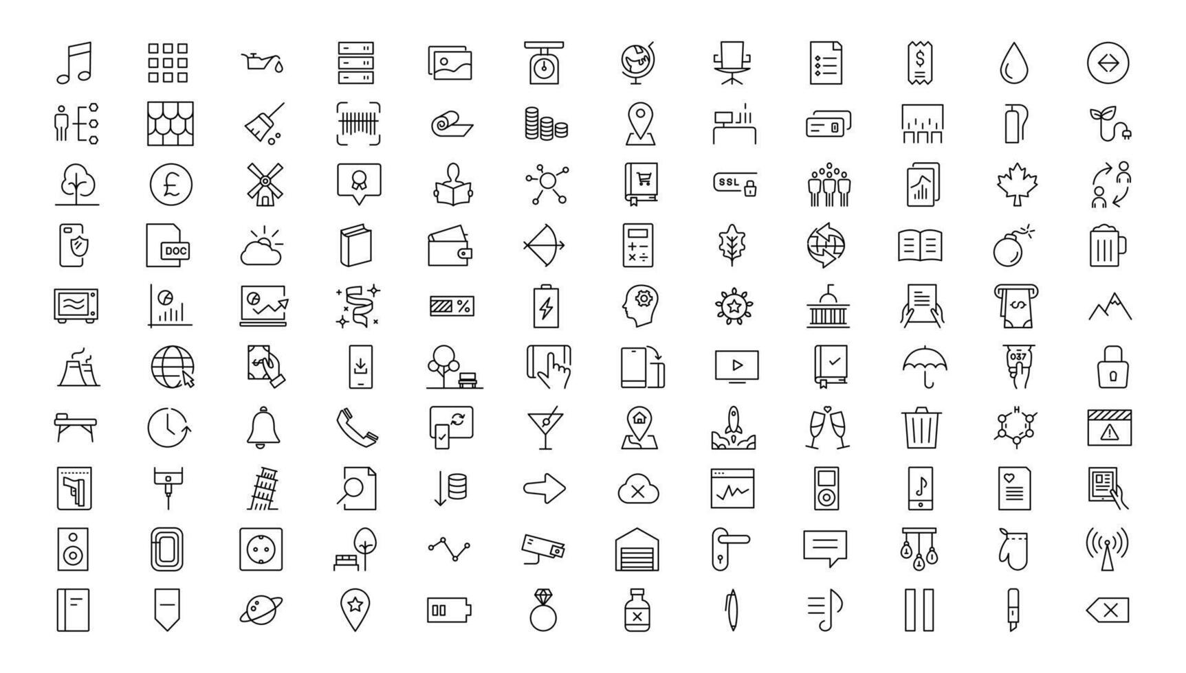 Set of thin line web icon set, simple outline icons collection, Pixel Perfect icons, Simple illustration vector