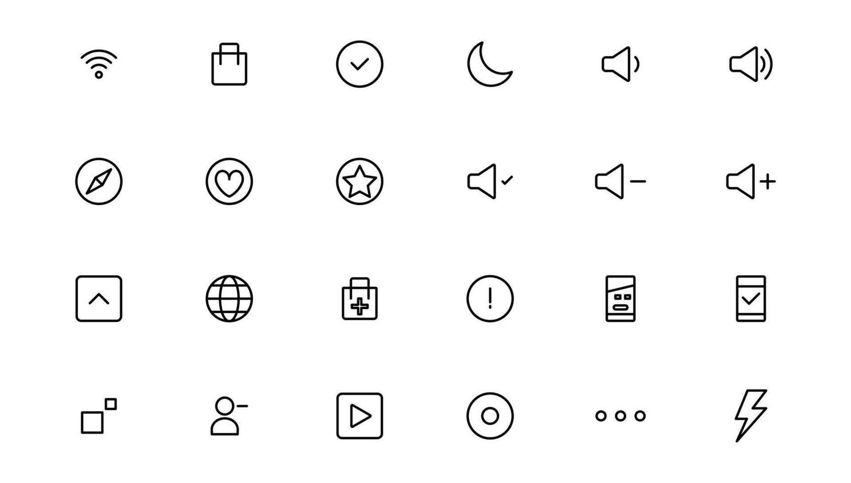 Ui UX icon set, Web and mobile user interface icon set collection.Outline icon. vector