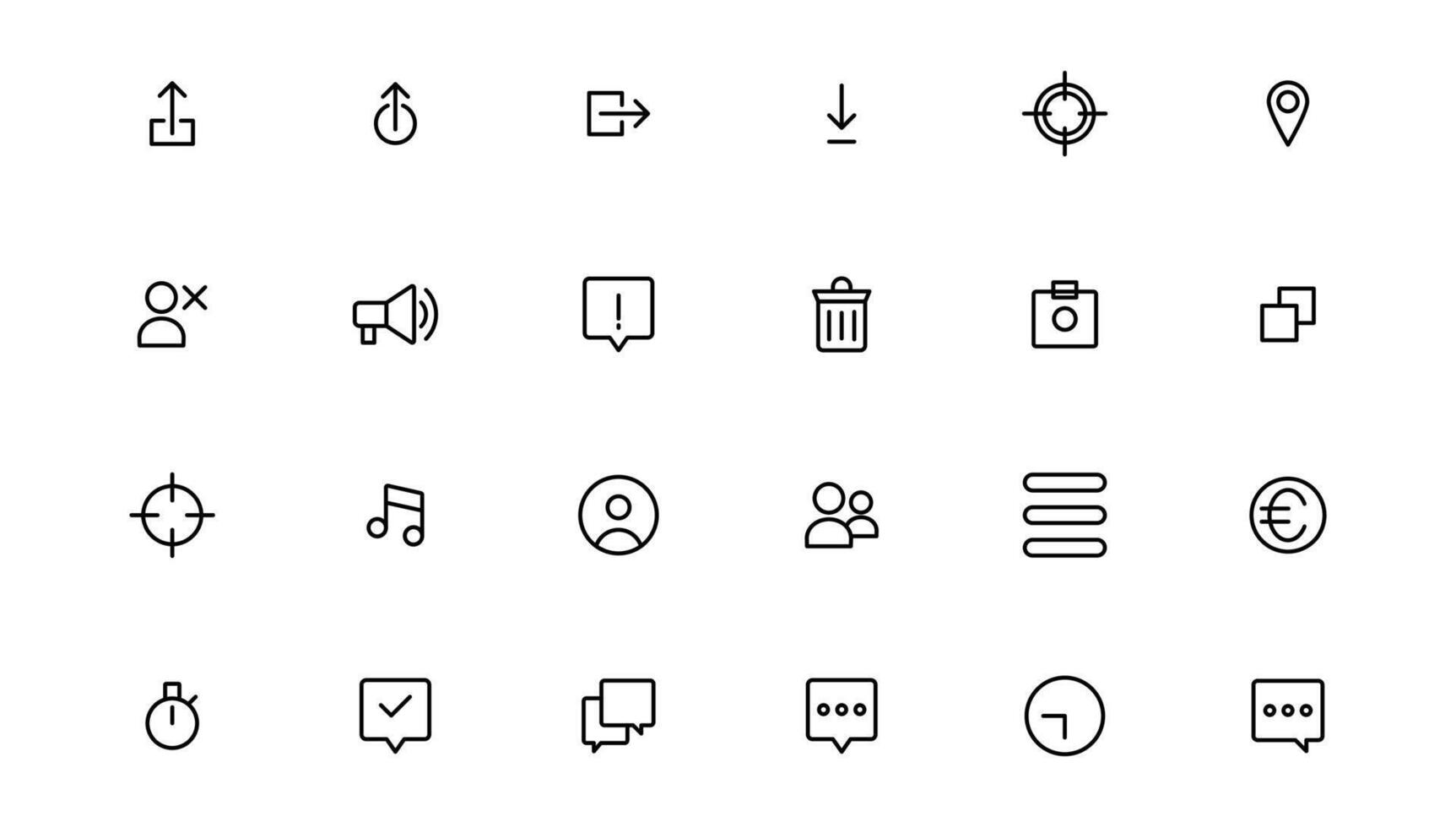 Ui UX icon set, Web and mobile user interface icon set collection.Outline icon. vector