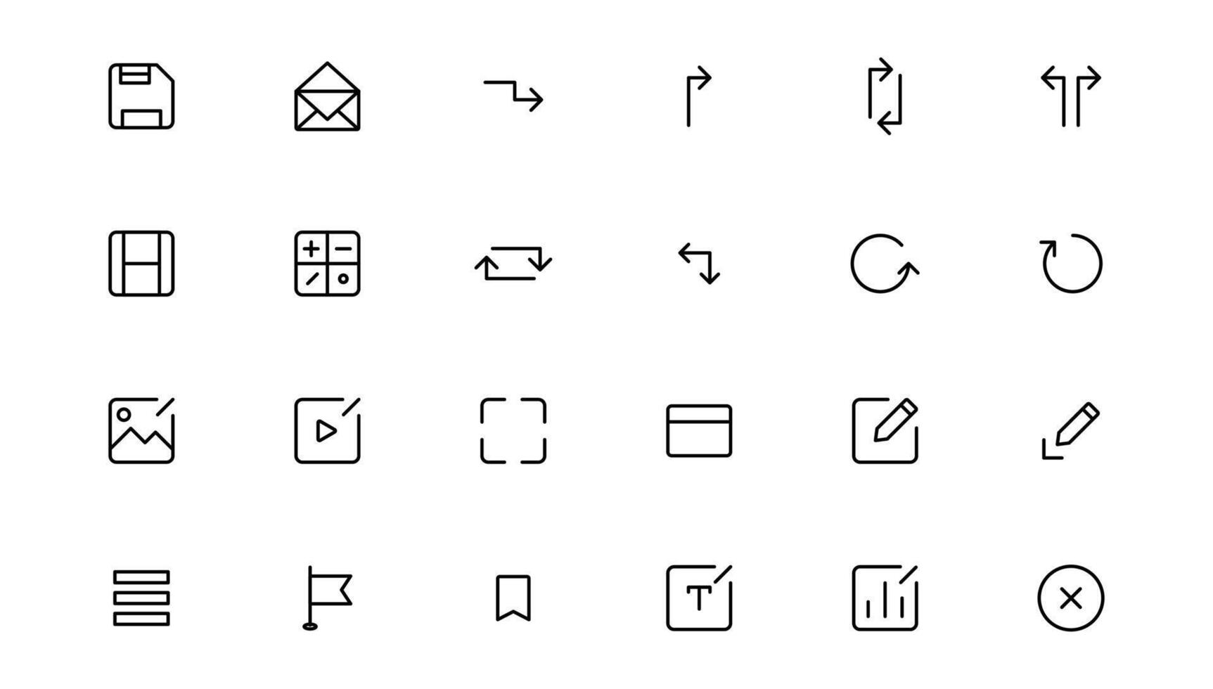 Ui UX icon set, Web and mobile user interface icon set collection.Outline icon. vector