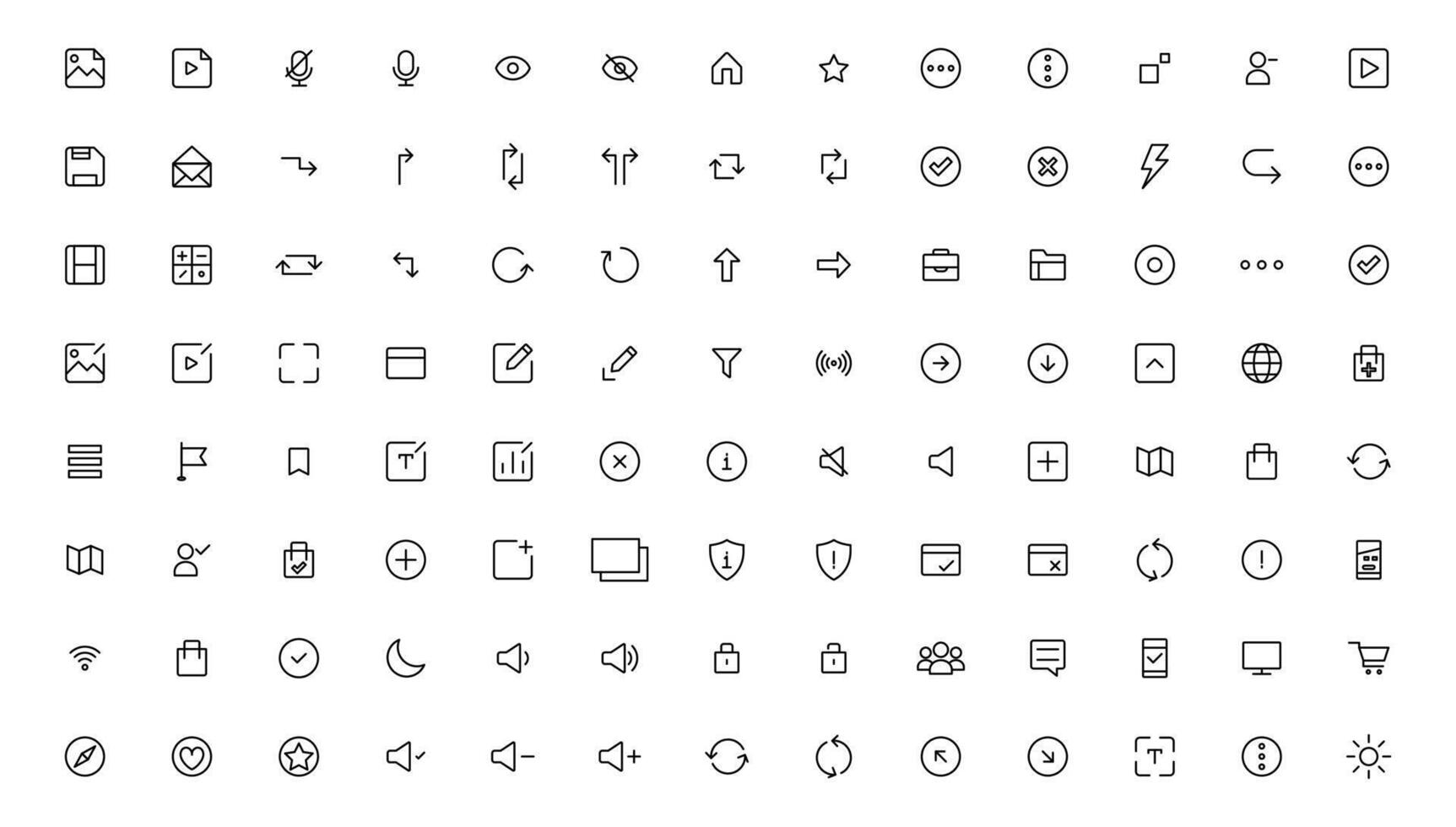 Ui UX icon set, Web and mobile user interface icon set collection.Outline icon. vector