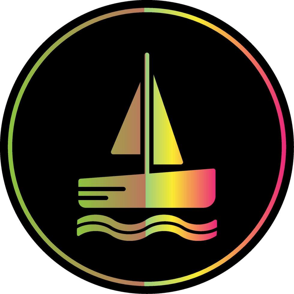 Catamaran Glyph Due Color Icon Design vector