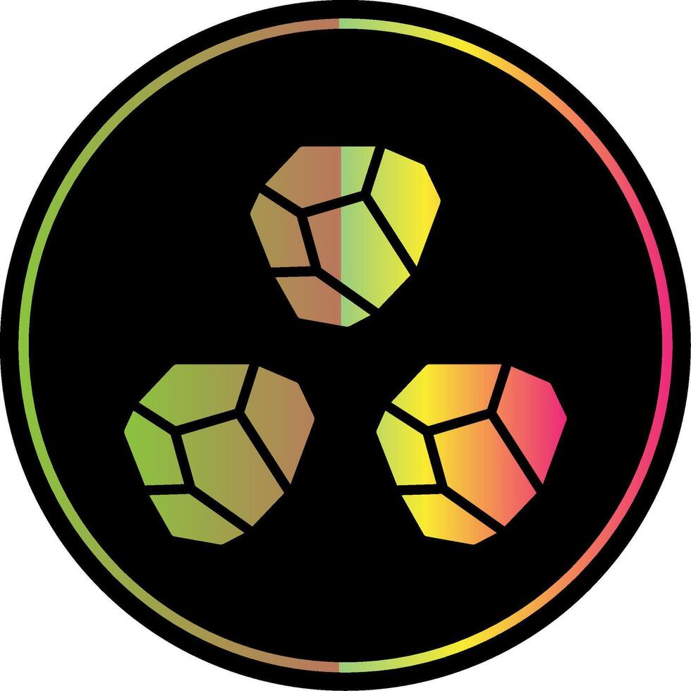 Boulder Glyph Due Color Icon Design vector