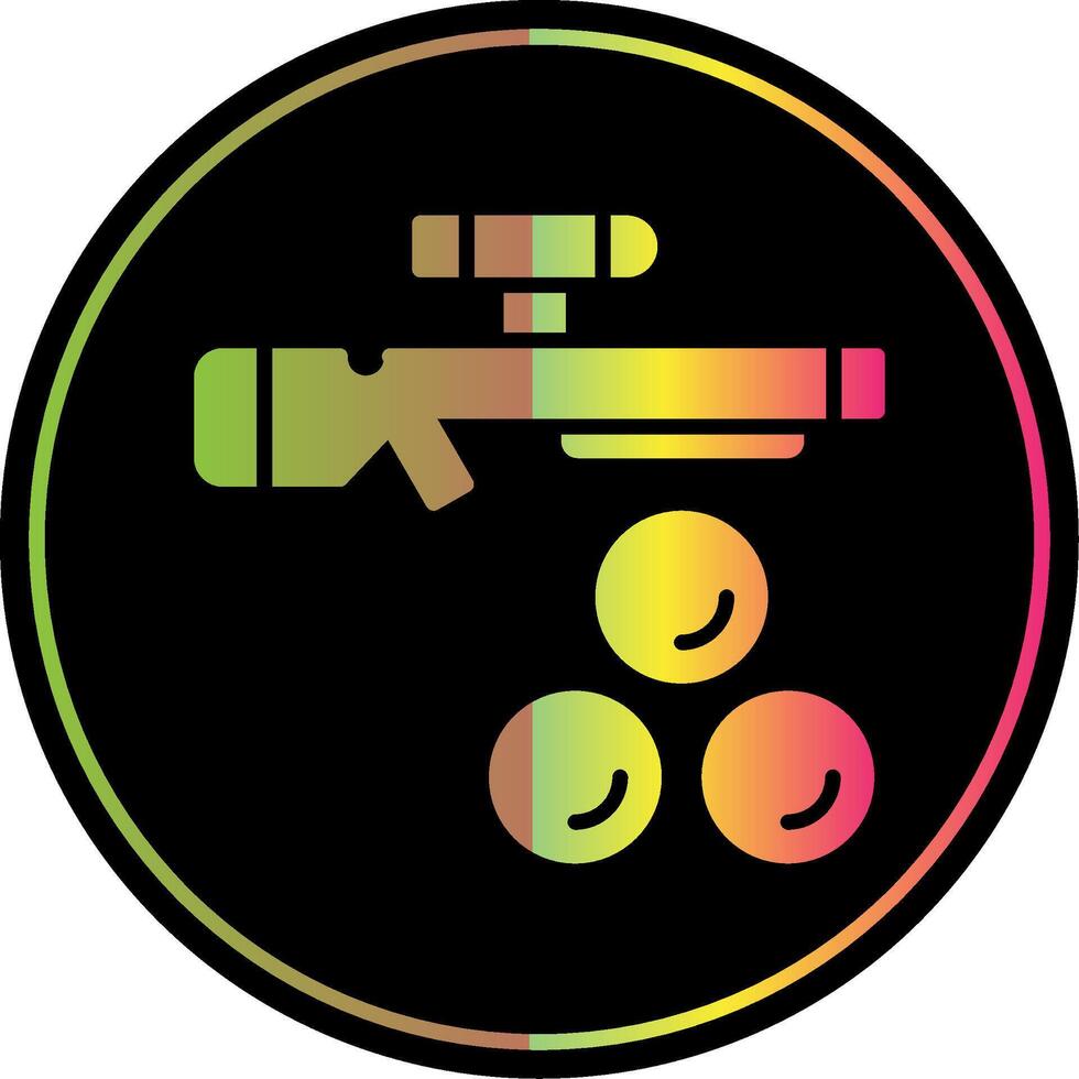 Paintball Glyph Due Color Icon Design vector