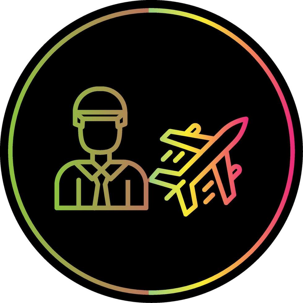 Air Engineer Line Gradient Due Color Icon Design vector