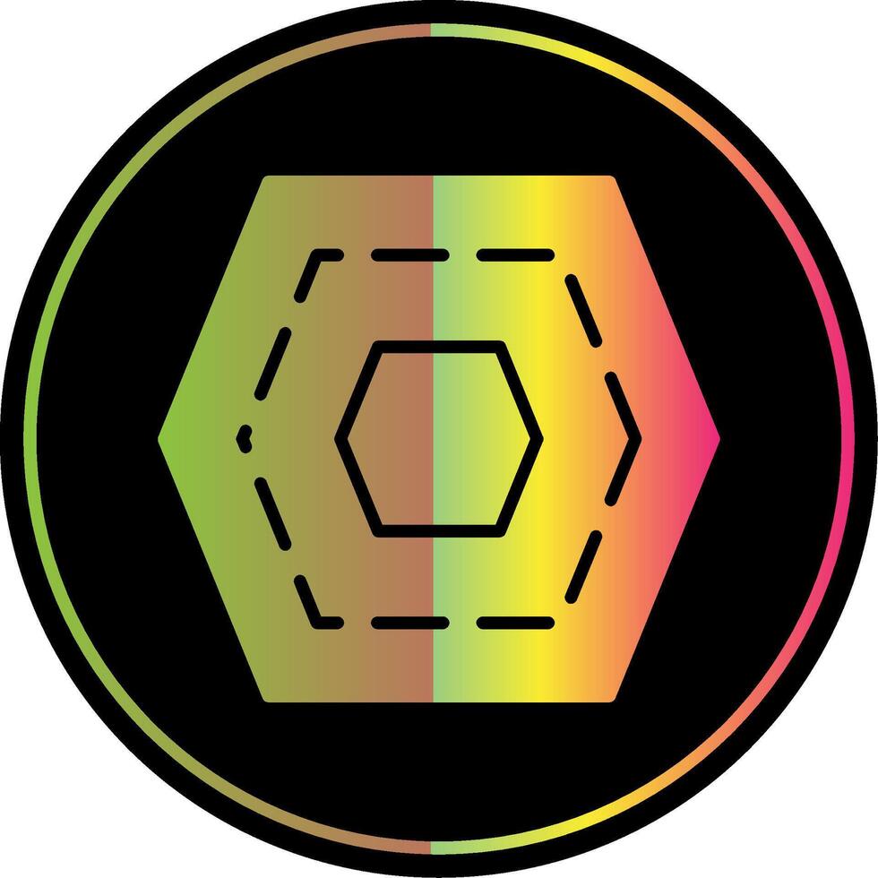 Nut Glyph Due Color Icon Design vector