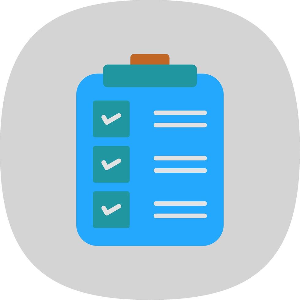 Check List Flat Curve Icon Design vector