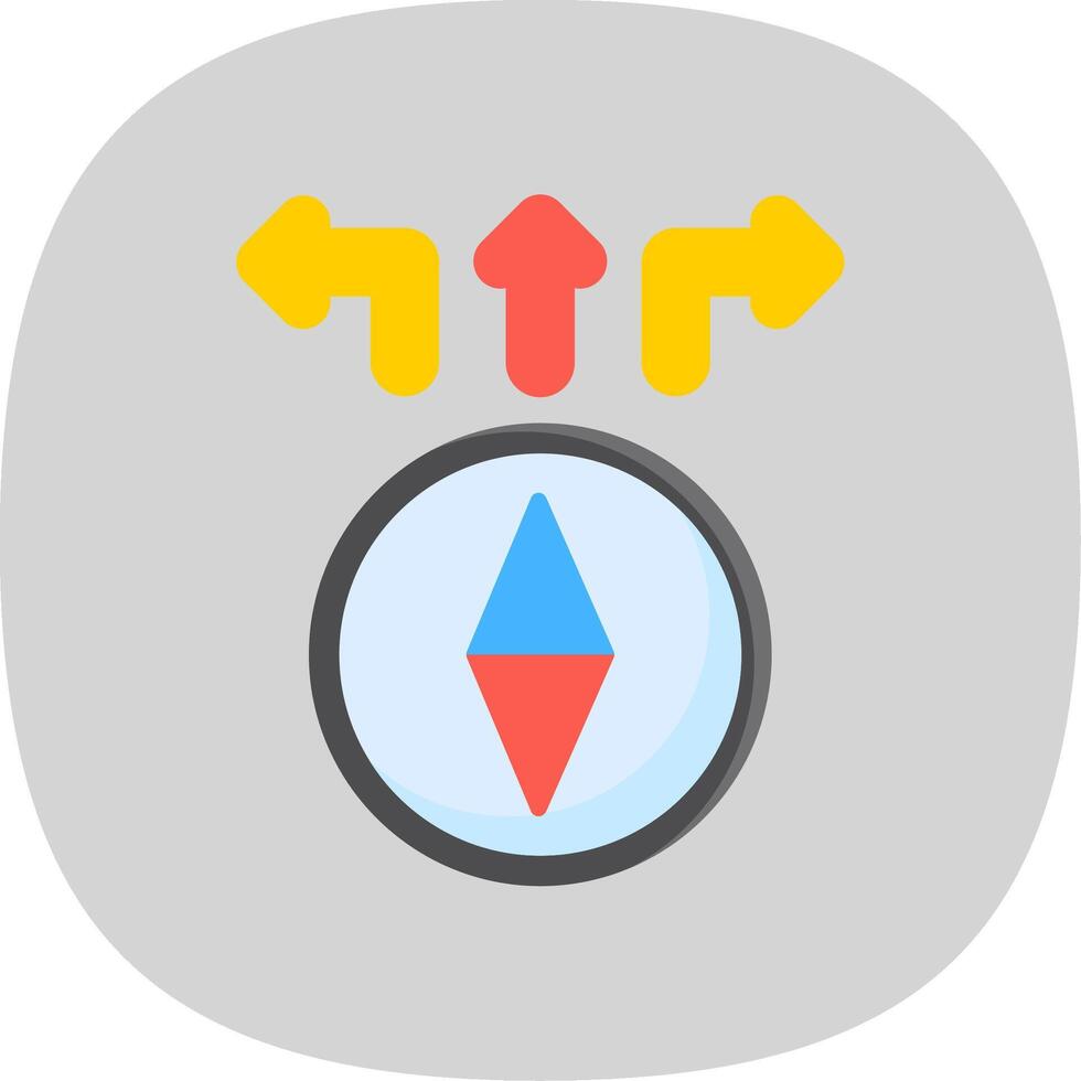 Direction Flat Curve Icon Design vector
