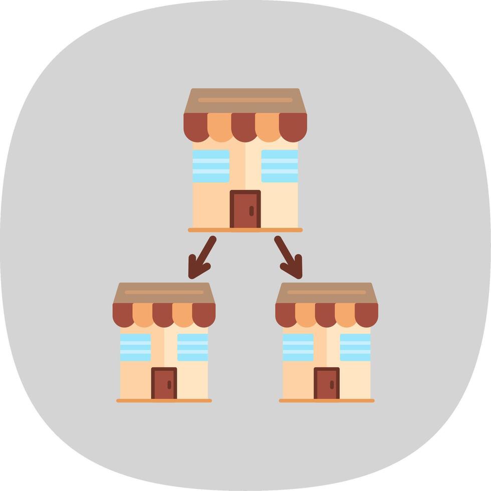 Chain Store Flat Curve Icon Design vector