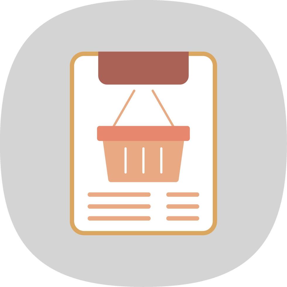 Purchase Order Flat Curve Icon Design vector